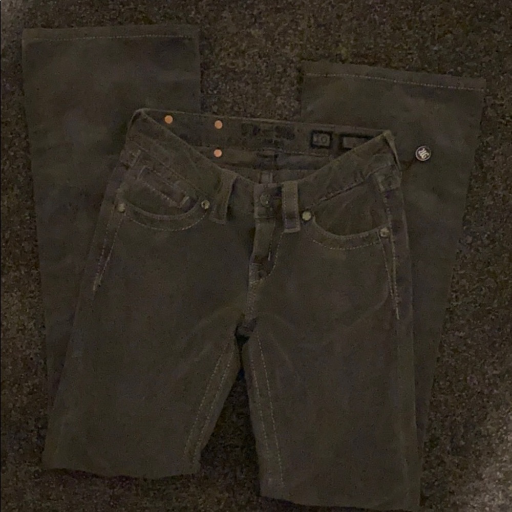 Girls Miss Me Green Gray corduroy pants SZ 10